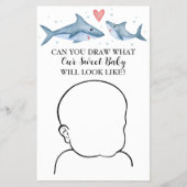Shark Baby Shower Zeichne Baby Game Flyer (Vorne)