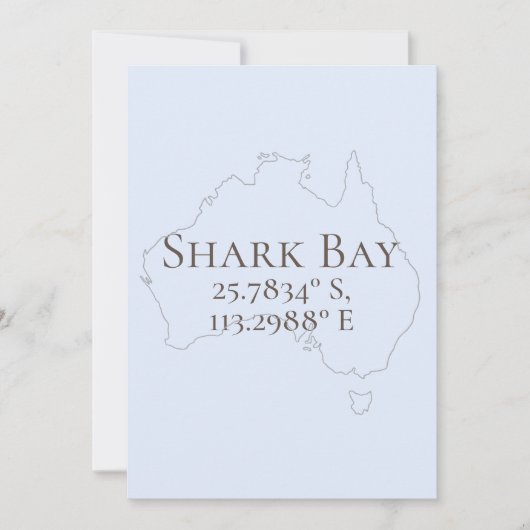 Shark Bay Australien Latitude & Longitude Karte (Vorderseite)