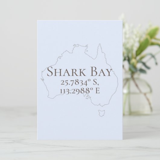 Shark Bay Australien Latitude & Longitude Karte (Stehend Vorderseite)