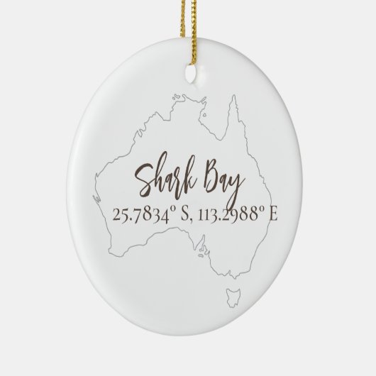 Shark Bay Australien Latitude & Longitude Keramik Ornament (Rechts)