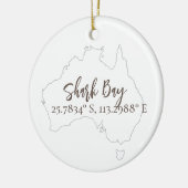 Shark Bay Australien Latitude & Longitude Keramik Ornament (Links)