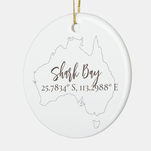 Shark Bay Australien Latitude & Longitude Keramik Ornament (Links)