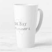 Shark Bay Australien Latitude & Longitude Milchtasse (Rechte Ecke)
