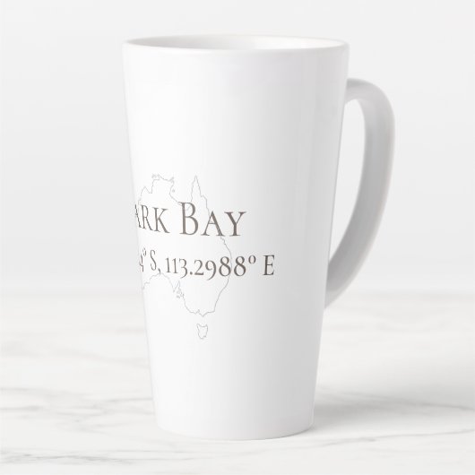 Shark Bay Australien Latitude & Longitude Milchtasse (Rechte Ecke)