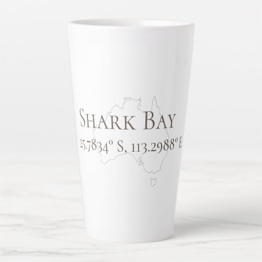 Shark Bay Australien Latitude & Longitude Milchtasse (Vorderseite)