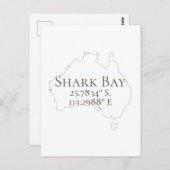 Shark Bay Australien Latitude & Longitude Postkarte (Vorne/Hinten)