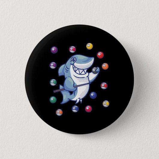 Shark Billiard Player I Pool Billiard I Snooker I Button (Vorderseite)