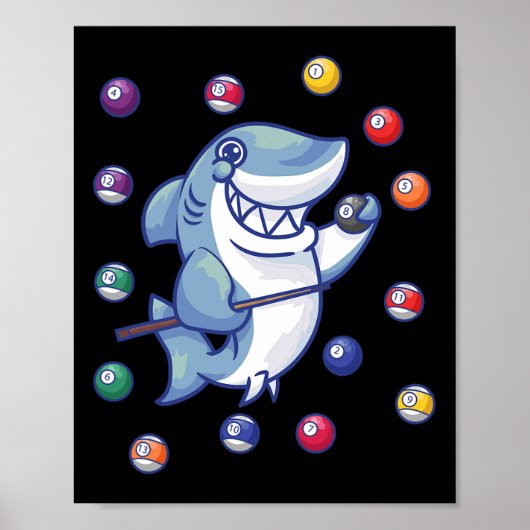 Shark Billiard Player I Pool Billiard I Snooker I Poster (Vorne)