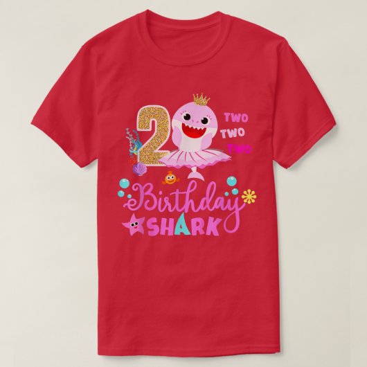 Shark Birthday 2 Years Old 2nd Birthday Matching F T-Shirt (Design vorne)