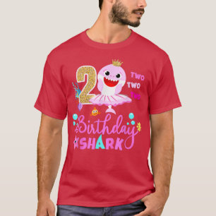 Shark Birthday 2 Years Old 2nd Birthday Matching F T-Shirt