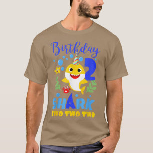 Shark Birthday 2 Years Old 2nd Birthday Matching F T-Shirt
