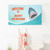 Shark Birthday Banner Pool Party Boy Ocean Splish (Insitu)
