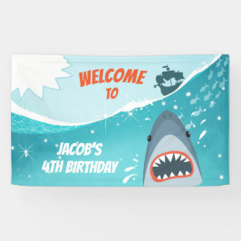 Shark Birthday Banner Pool Party Boy Ocean Splish