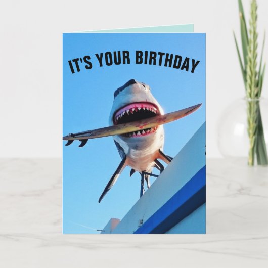 SHARK BIRTHDAY FUNNY KILLER SHARK GREETING CARD KARTE (Vorderseite)