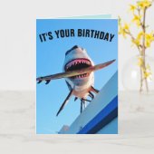 SHARK BIRTHDAY FUNNY KILLER SHARK GREETING CARD KARTE (Gelbe Blume)