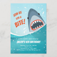 Shark Birthday Pool Party Junge Haifisch Bite Bait