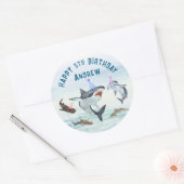 Shark Birthday Pool Party Stickers (Umschlag)