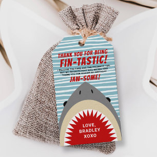 Shark Bite jedes Alter Geburtstagsparty Danke Geschenkanhänger