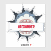 Shark Bite Personalisiert Aufkleber (Blatt)