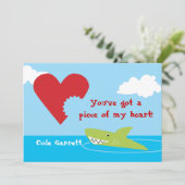 Shark Bite Valentine Feiertagskarte (Stehend Vorderseite)