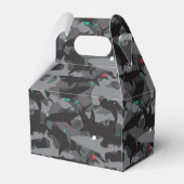 Shark Black & Aquamarin Camouflage Muster Gefällig Geschenkschachtel (Rückseite)