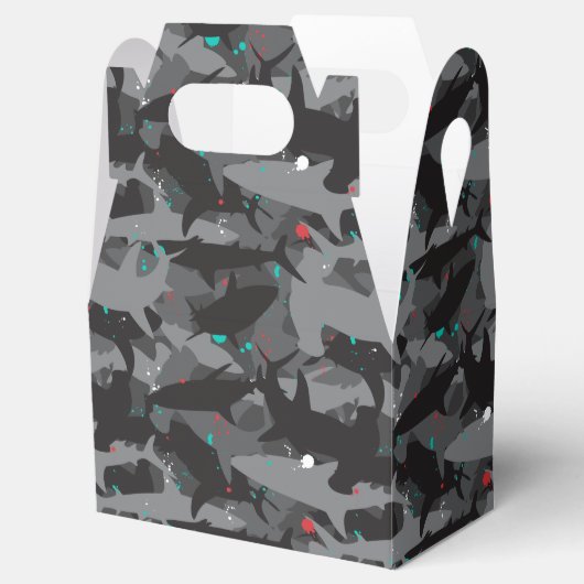 Shark Black & Aquamarin Camouflage Muster Gefällig Geschenkschachtel (Geöffnet)