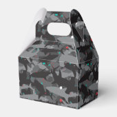 Shark Black & Aquamarin Camouflage Muster Gefällig Geschenkschachtel (Vorderseite)