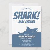 Shark Blue Baby Dusche Einladung (Vorderseite)