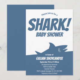 Shark Blue Baby Dusche Einladung