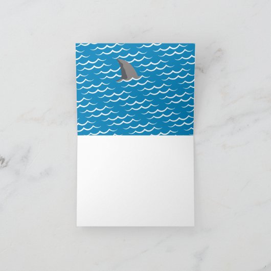 Shark Blue Cool Kid Birthday Party Danke Karte (Innenseite)