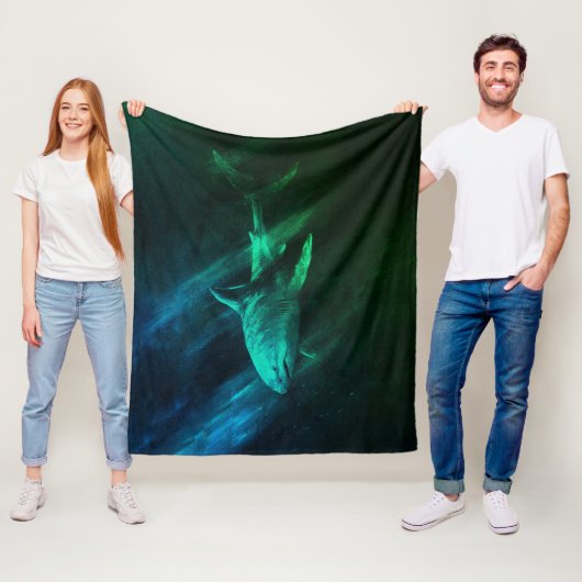 Shark Blue-Green 50 x 60 Fleece Blanket (Beispiel)