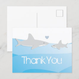 Shark Blue Ocean Baby Dusche Vielen Dank Postkarte