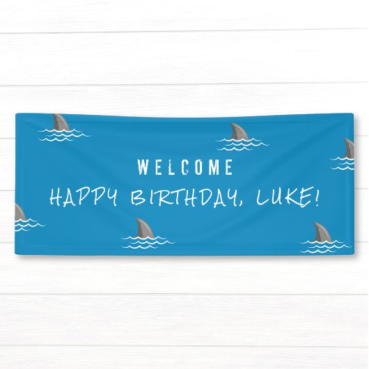Shark Blue Underwater Kindergeburtstag Party Banner