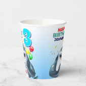 Shark Blushing Kindergeburtstag Pappbecher (Links)