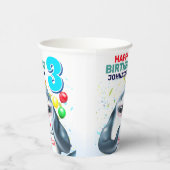 Shark Blushing Kindergeburtstag Pappbecher (Rechts)