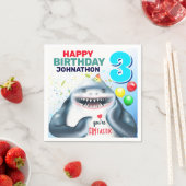 Shark Blushing Kindergeburtstag Serviette (Beispiel)
