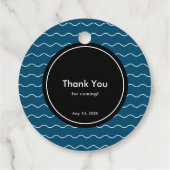 Shark Boy Navy Blue Pool Geburtstag Geschenkanhänger (Rückseite)