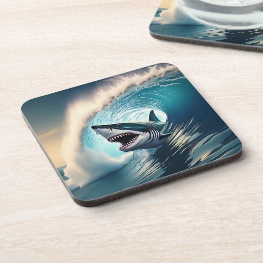 Shark Bump and Bite Getränkeuntersetzer (Linke Seite)