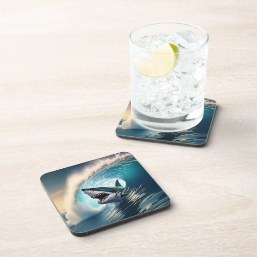 Shark Bump and Bite Getränkeuntersetzer (Rechte Seite)