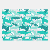 Shark Camouflage Gemustert Wrapping Paper Set 3 Geschenkpapier Set (Vorderseite 2)