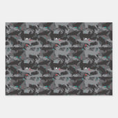 Shark Camouflage Gemustert Wrapping Paper Set 3 Geschenkpapier Set (Vorderseite)