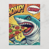 Shark Chomp Pizza! Postkarte (Vorderseite)