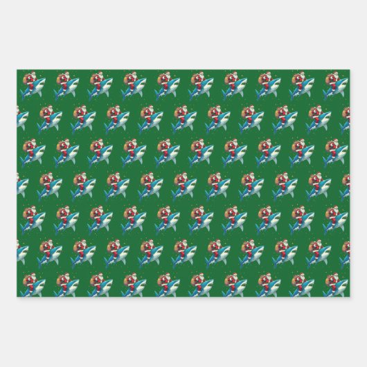Shark Christmas Geschenk Wrap Geschenkpapier Set (Vorderseite 2)