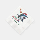 Shark Christmas Hat Xmas Serviette (Ecke)