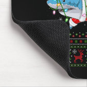 Shark Christmas Lights Santa Costume Ugly Xmas Swe Mousepad (Ecke)
