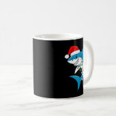 Shark Christmas Lights Santa Hat Xmas Pajama Boys Kaffeetasse (VorderseiteRechts)