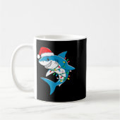 Shark Christmas Lights Santa Hat Xmas Pajama Boys Kaffeetasse (Links)