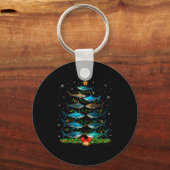 Shark Christmas Tree Ornament Funny Shark Lovers X Schlüsselanhänger (Vorderseite)