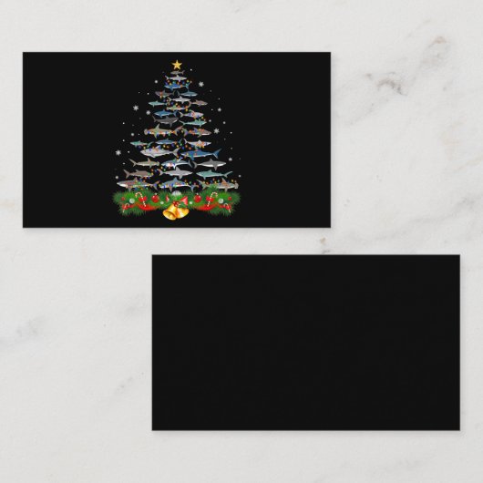 Shark Christmas Tree Shark Lovers Ohrts Begleitkarte (Vorne/Hinten)