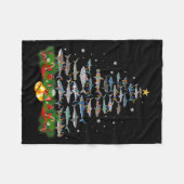 Shark Christmas Tree Shark Lovers Ohrts Fleecedecke (Vorderseite (Horizontal))